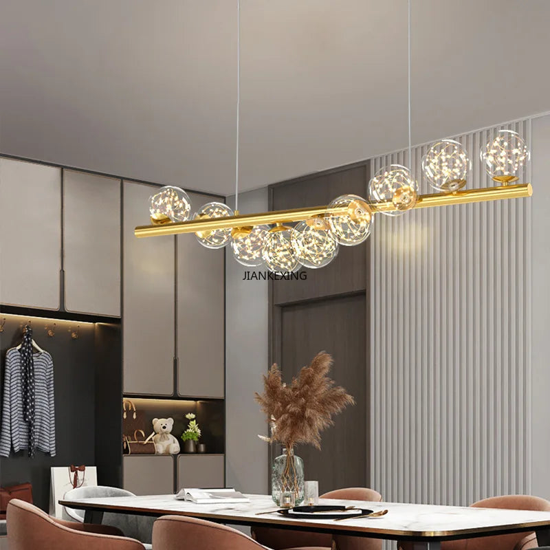 DecorBites™ Glass Ball Chandelier for Dining Room Kitchen Office Front Desk