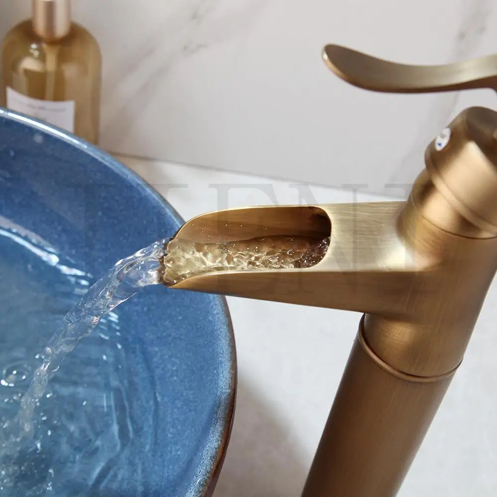 DecorBites™ Antique Brass Swivel Bathroom Faucet Mixer Tap with Single Handle