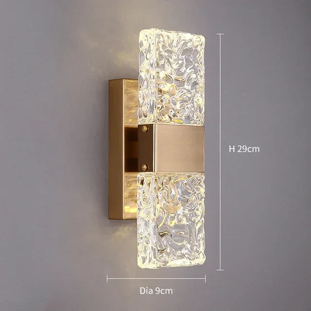 DecorBites™ Gold Crystal LED Wall Lights for Bedroom Decoration