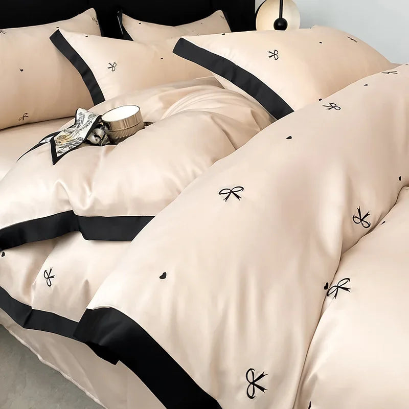 DecorBites™ Lace Embroidered Cooling Comforter Cover Set - Silky Cozy Bedding Sets