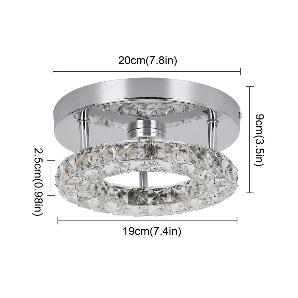 DecorBites™ Crystal LED Flush Mount Ceiling Light for Kitchen Hallway - Modern Chandelier Fixture