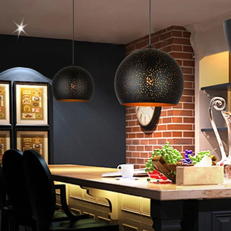 DecorBites™ Black Nordic Industrial Pendant Light Chandelier Retro Decor E27 Dining Kitchen Lamp