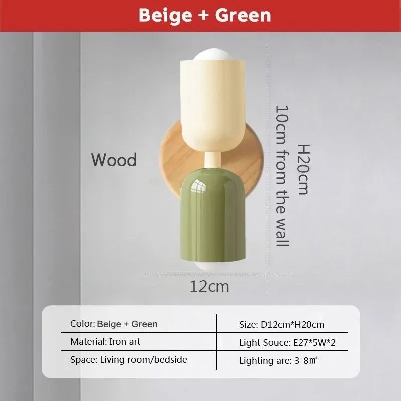 DecorBites™ Cream Zipper Nordic Wooden Wall Lamp: Minimalist Indoor Lighting for Bedroom and Living Room