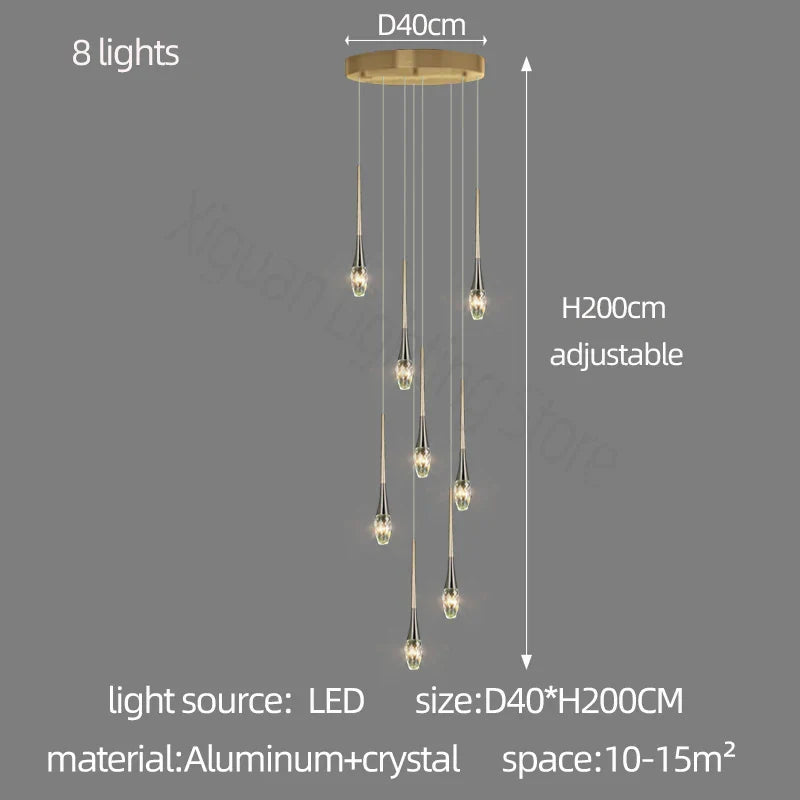 DecorBites™ Elegant Crystal Chandelier for Duplex Villa, Restaurant, and Living Room