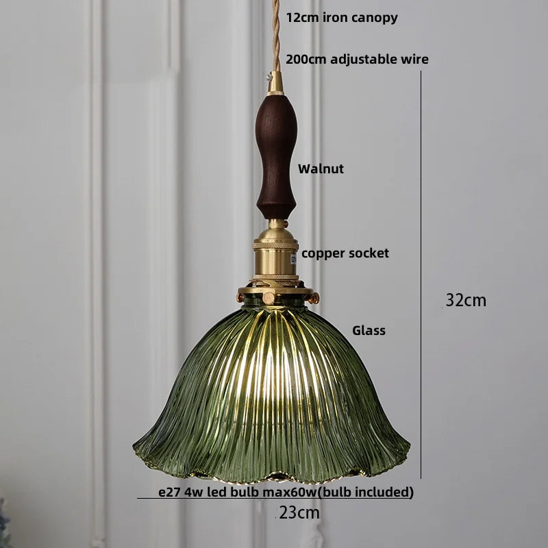 DecorBites™ Clear Glass LED Pendant Lights with Copper Knob Switch for Dining Room