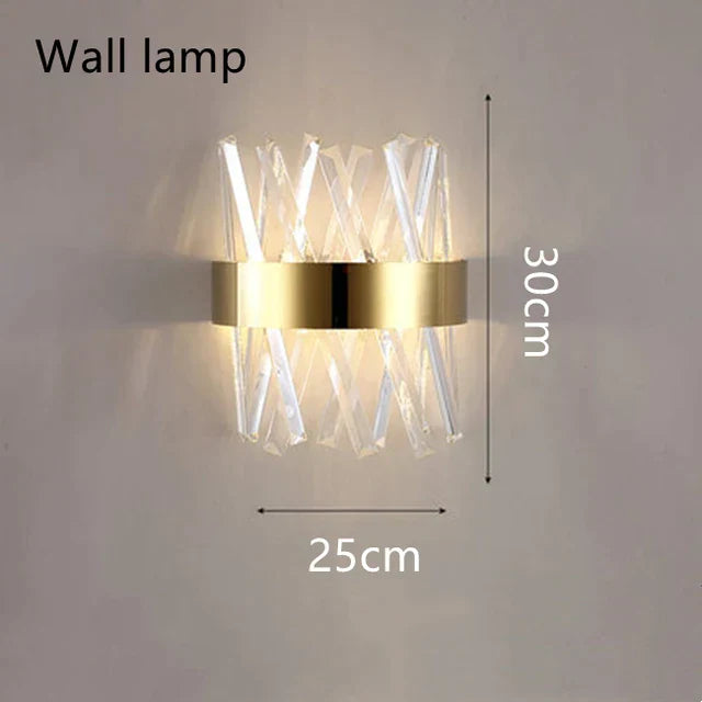 DecorBites™ Golden Round Crystal Chandelier LED Ceiling Light for Living Room and Bedroom