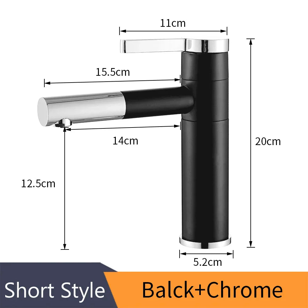 DecorBites™ Brass Bathroom Faucet Vessel Sinks Mixer - Swivel Spout Vanity Tap, Chrome Deck Mounted