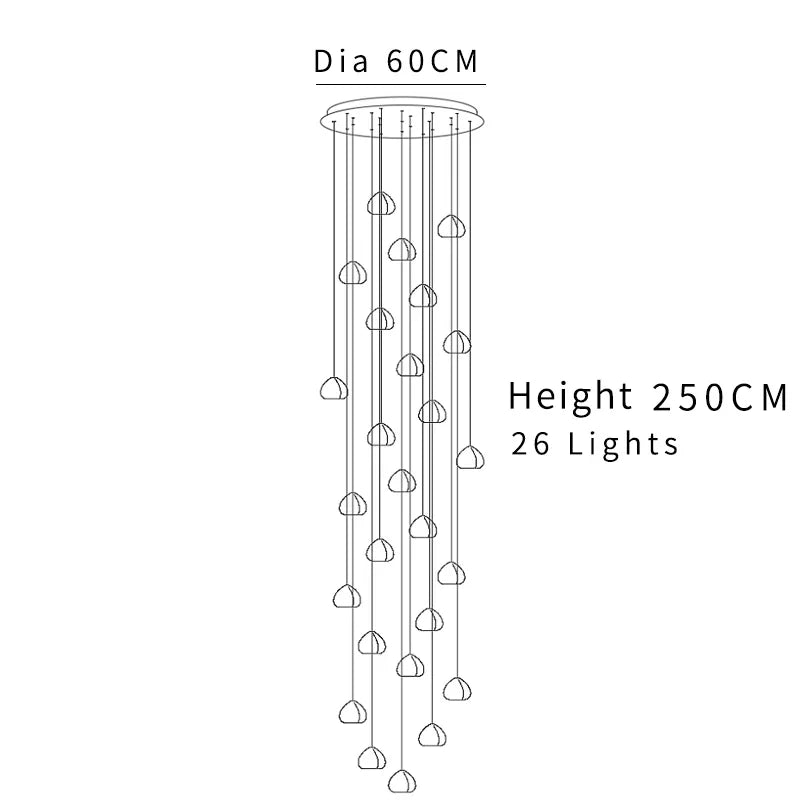 DecorBites™ Crystal Ball Chandelier: Modern LED Stair Chandelier for Living Room, Kitchen, and Loft