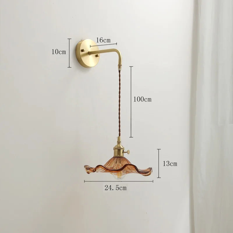 DecorBites™ Amber Glass LED Wall Sconce for Home Indoor Lighting