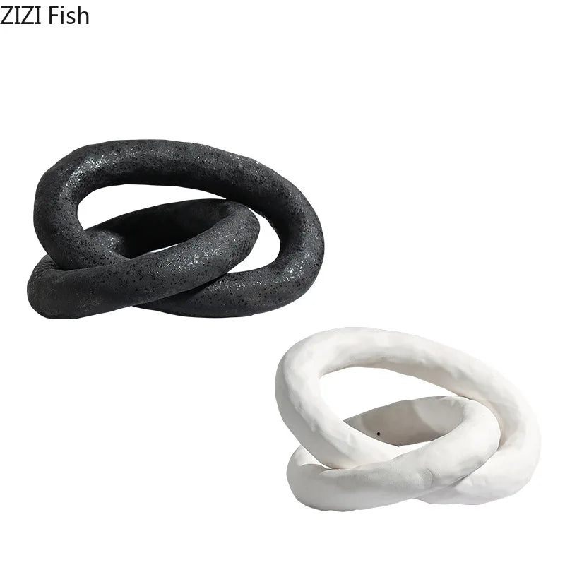 DecorBites™ Abstract Ceramic Knot Sculpture for Room Aesthetic Decor