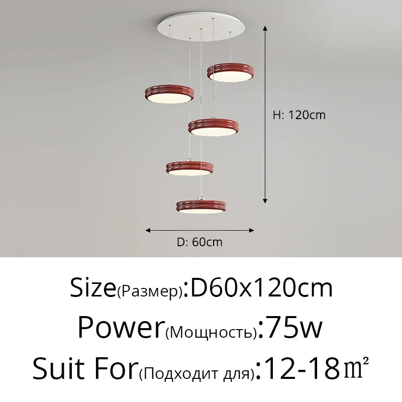 DecorBites™ Circular Modern Chandelier Pendant Light Dimmable Indoor Lamp for Dining & Kitchen Island