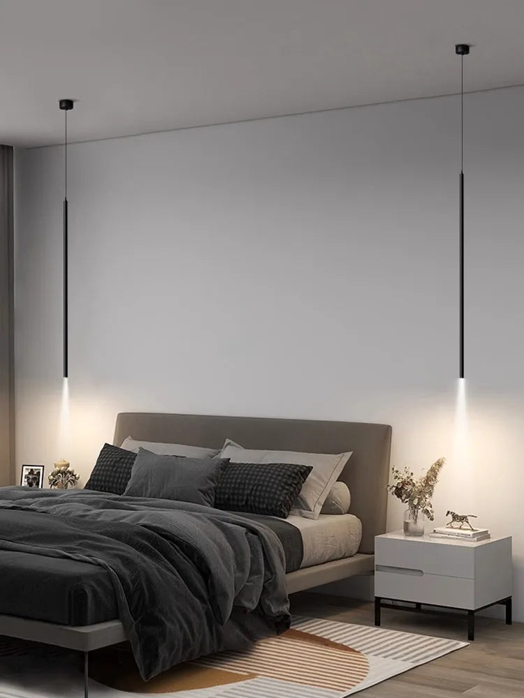 DecorBites™ LED Pendant Lights: Modern Minimalist Bedroom Chandelier Lamps for Living Room Décor