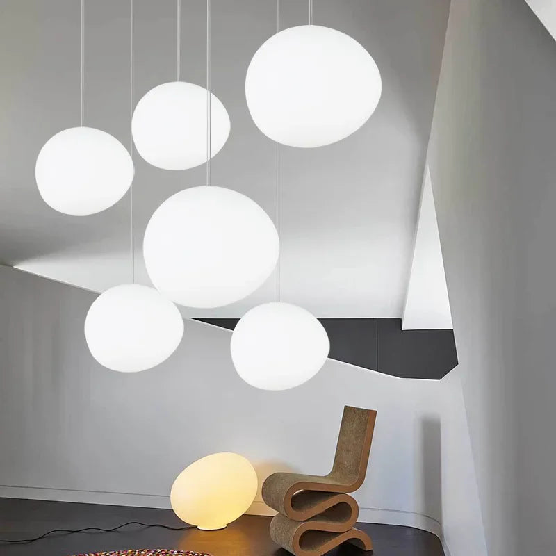 DecorBites™ Gregg Glass Pendant Lights for Living Room, Bedside, Modern Round Ceiling Lamps