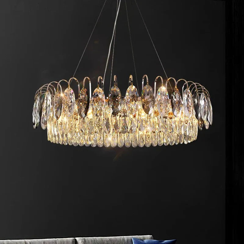 DecorBites™ Crystal Chandelier Pendant Light for Living Room Bedroom Ceiling - Indoor Luxury Lighting