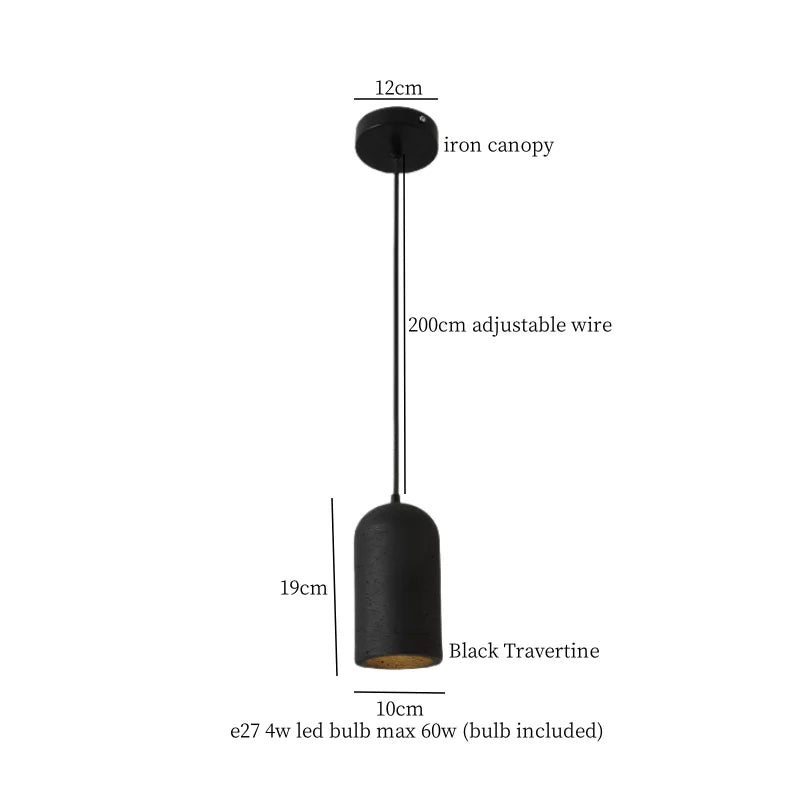 DecorBites™ Black Stone LED Hanging Pendant Light for Modern Home Decor