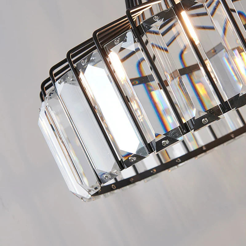 DecorBites™ Crystal LED Pendant Light: Retro Gold Lampshade for Living Room, Bedroom, Dining Room