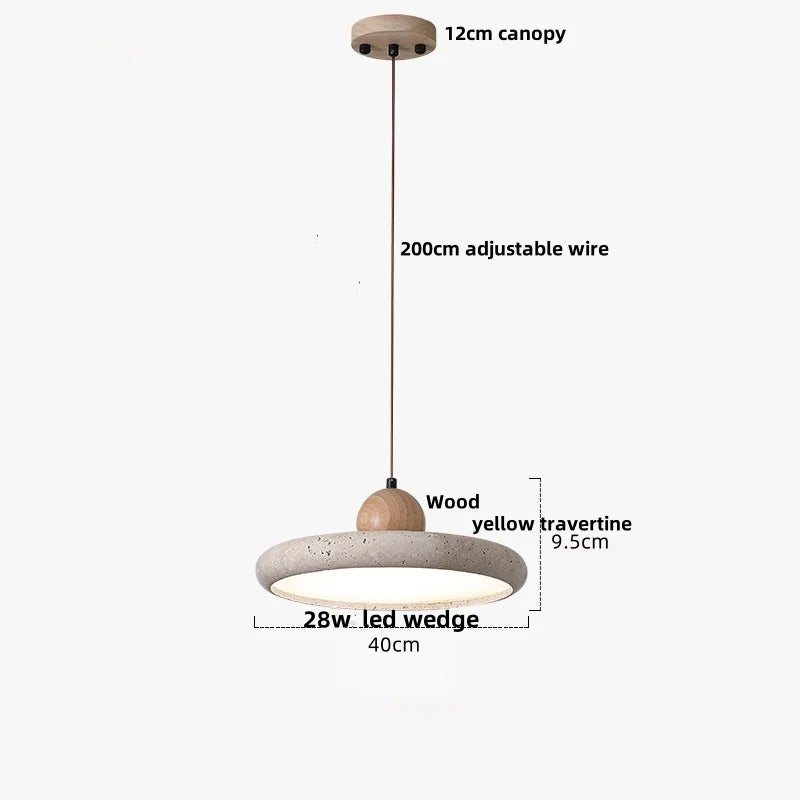 DecorBites™ Adjustable LED Pendant Light - Nordic Modern Yellow Travertine Marble Wood Fixture