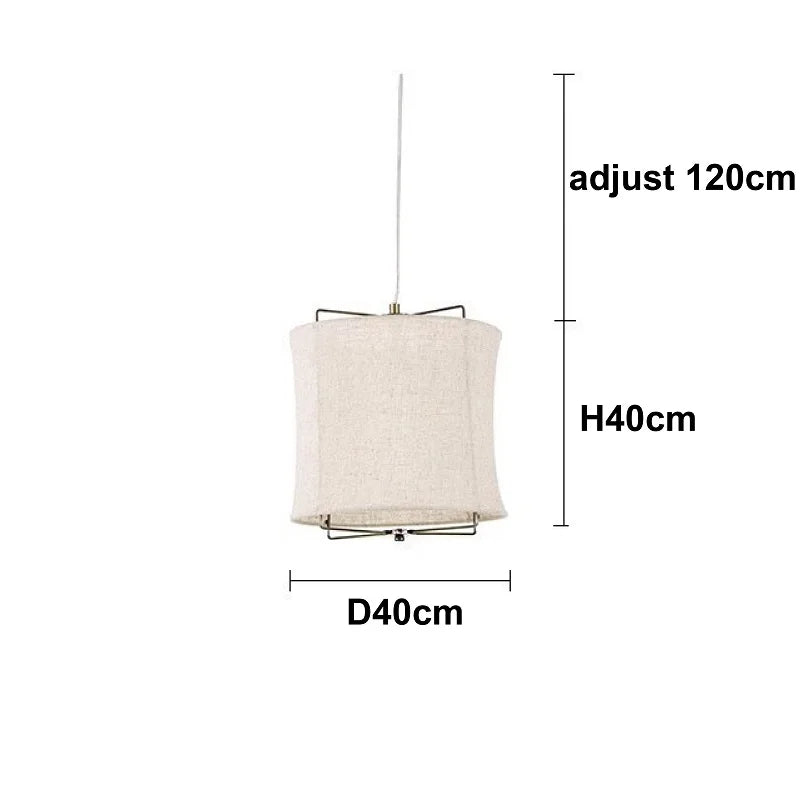 DecorBites™ Linen Fabric Chandelier: Japanese Retro Handmade Art Lamps for Restaurant, Bedroom, Bar Counter