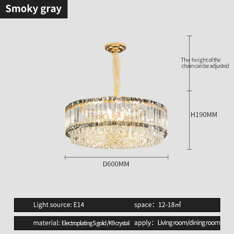 DecorBites™ Crystal Chandelier: Elegant Modern Lighting for Living Room, Bedroom, and Restaurant.