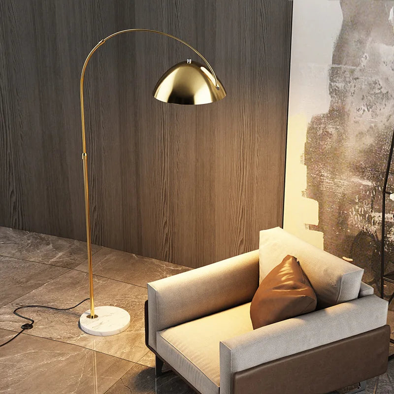 DecorBites™ LED Floor Lamp Gold Black Metal Minimalist Modern Living Room Light