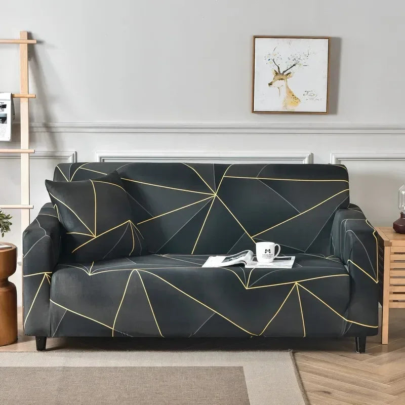 DecorBites™ Colorful Block Sofa Covers: Stretchy Loveseat Sectionals, Couch, Chair Slipcover