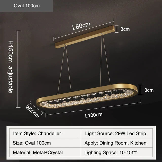 DecorBites™ Crystal Ring LED Chandelier for Restaurant Dining Room Coffee Shop