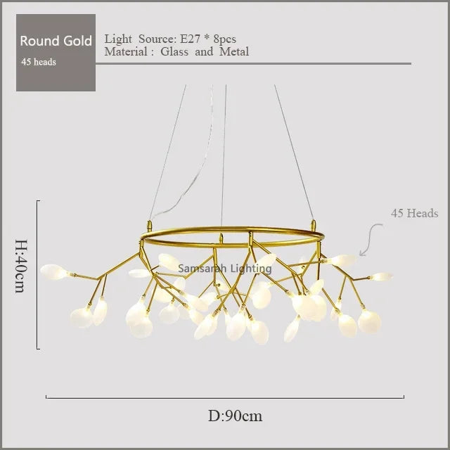 2024 DecorBites™ Nordic Firefly LED Chandelier - Ideal for Living Room, Bedroom, Dining Room