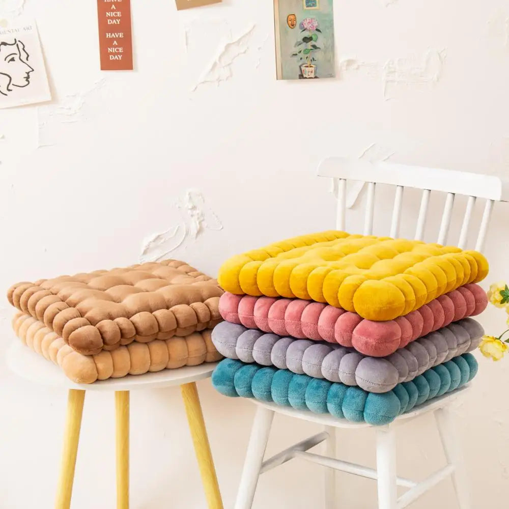 DecorBites™ Cookie Biscuit Cushion Soft Square Pillow for Living Room Chair Decor