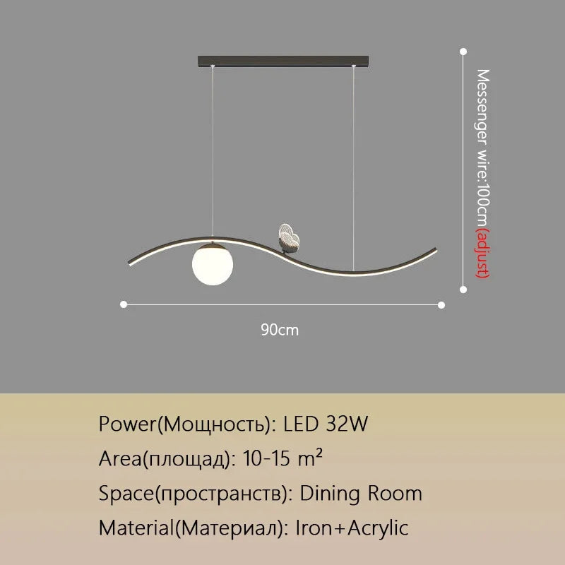 DecorBites™ Butterfly Chandelier: Modern Minimalist Pendant Lamp for Dining Room, Study, Bar