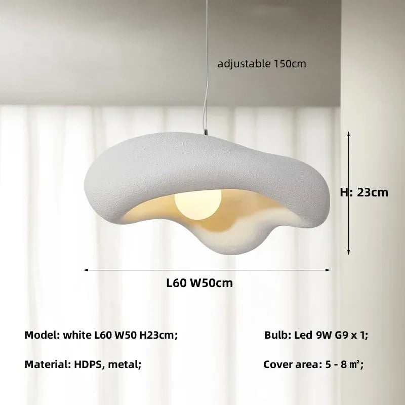 DecorBites™ Creamy Style Resin Pendant Light, G9 LED, Dining Room & Kitchen Island Decor