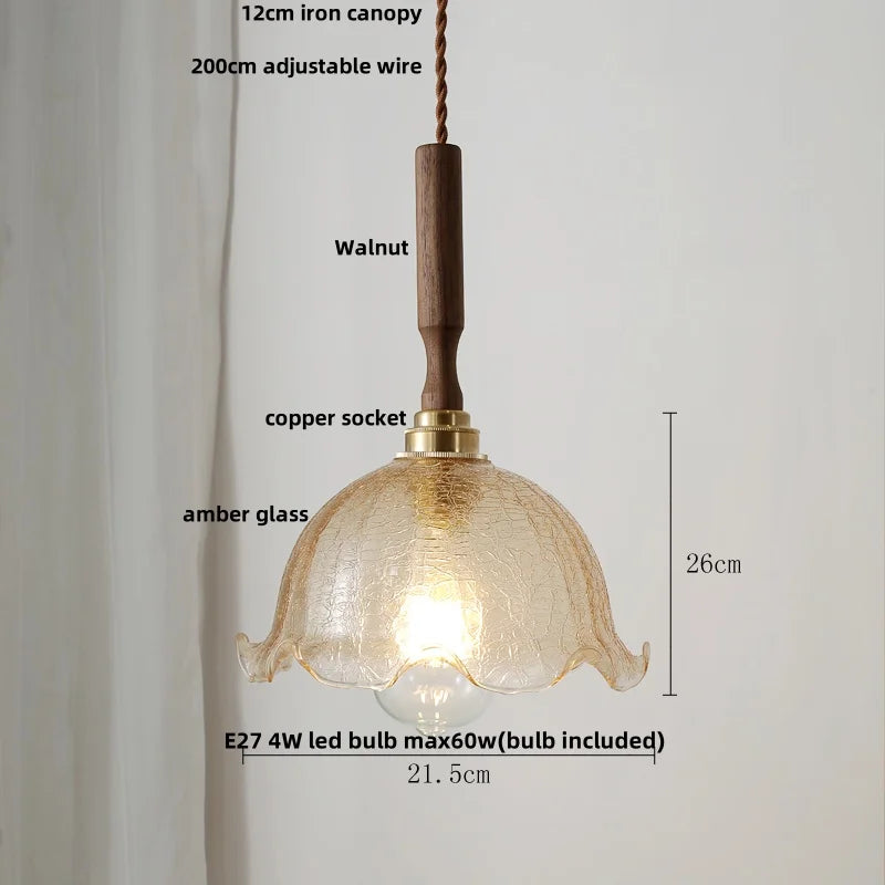 DecorBites™ Green Glass LED Pendant Lights Kitchen Bar Nordic Modern Hang Lamp