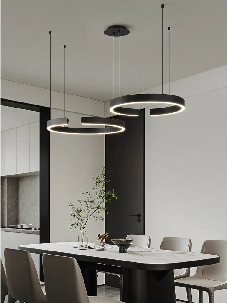 DecorBites™ LED Round Ring Chandelier for Dining Room, Living Room, and Bedroom