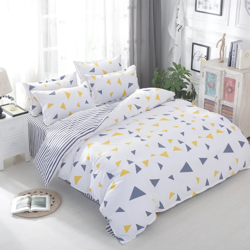 DecorBites™ Lattice Plant Geometric Pattern Bedding Set with Sheet Pillows