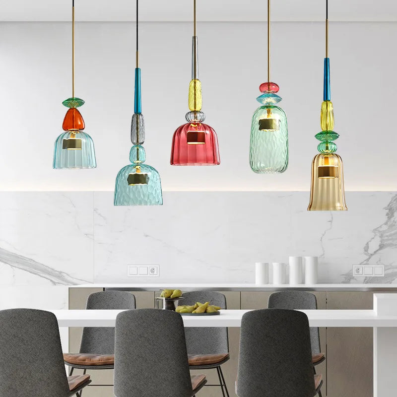 DecorBites™ Glass Pendant Lights for Modern Living Spaces, Bedrooms, and Kitchens