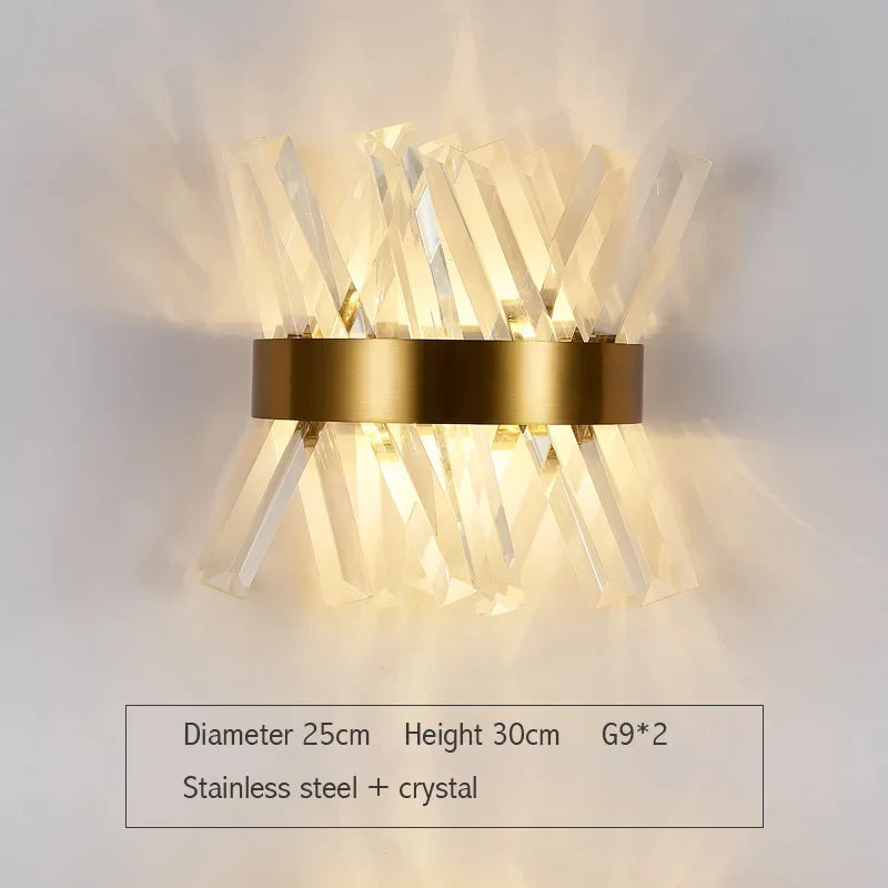 DecorBites™ Gold Crystal LED Wall Lights for Bedroom Living Room Home Decoration