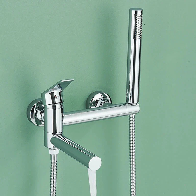 DecorBites™ Black Wall Mounted Waterfall Bathtub Faucet for Embedded In-wall Tub Shower System