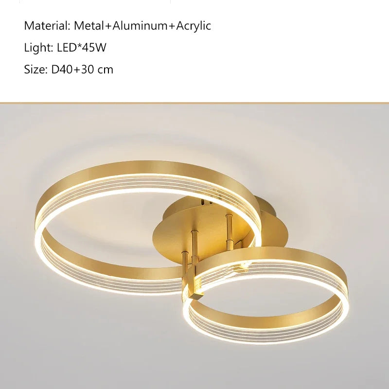 DecorBites™ Acrylic Round Ring Ceiling Light LED Chandelier Modern Minimalism for Living Room and Kitchen