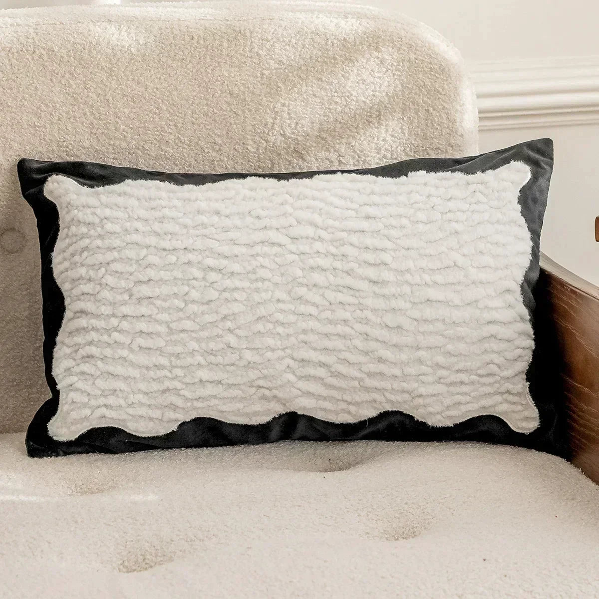 DecorBites™ Camellia Jacquard Embroidery Pillow Cover Luxury Decorative Nordic Living Room