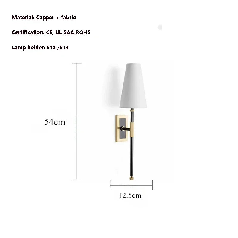 DecorBites™ Copper Cloth LED Wall Lamp for Elegant Decor in Bedroom, Living Room & Corridor