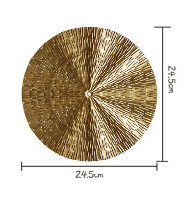 DecorBites™ Geometric Golden Metal Wall Hanging Round Ornaments - Room Decoration Accessories