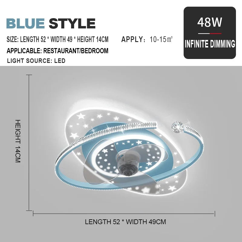 DecorBites™ Ceiling Fan Light with 360° Rotation - Quiet & Stylish for Home Décor