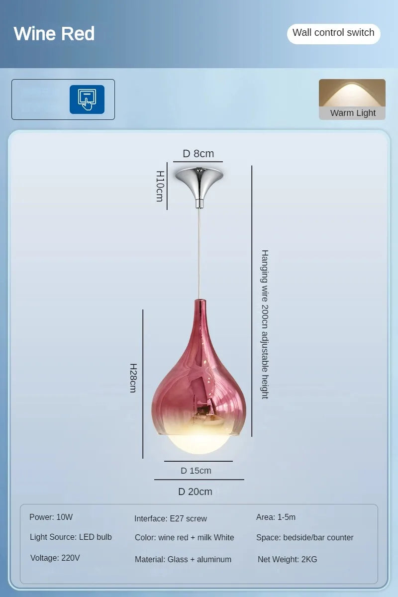 DecorBites™ LED Water Droplet Ceiling Chandelier - Modern Bedroom Pendant Lamp