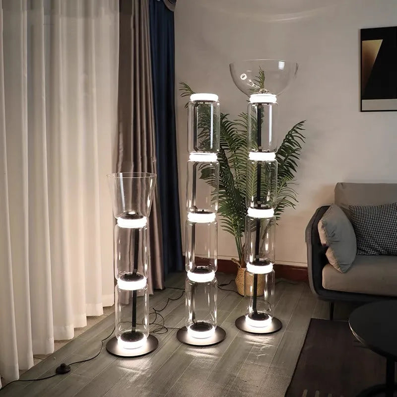 DecorBites™ Glass LED Floor Lamp for Modern Interior Decor