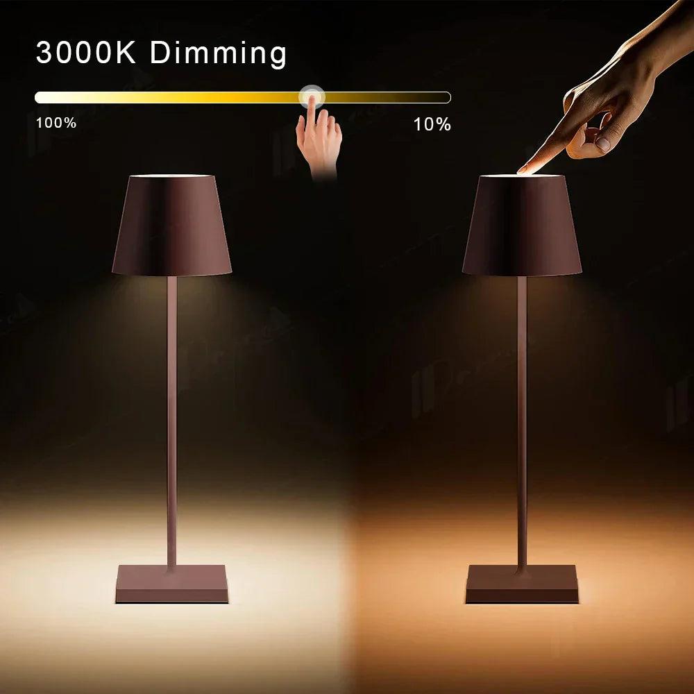 DecorBites™ Crystal LED Rechargeable Table Lamp - Elegant Cordless Hotel Restaurant Bar Light