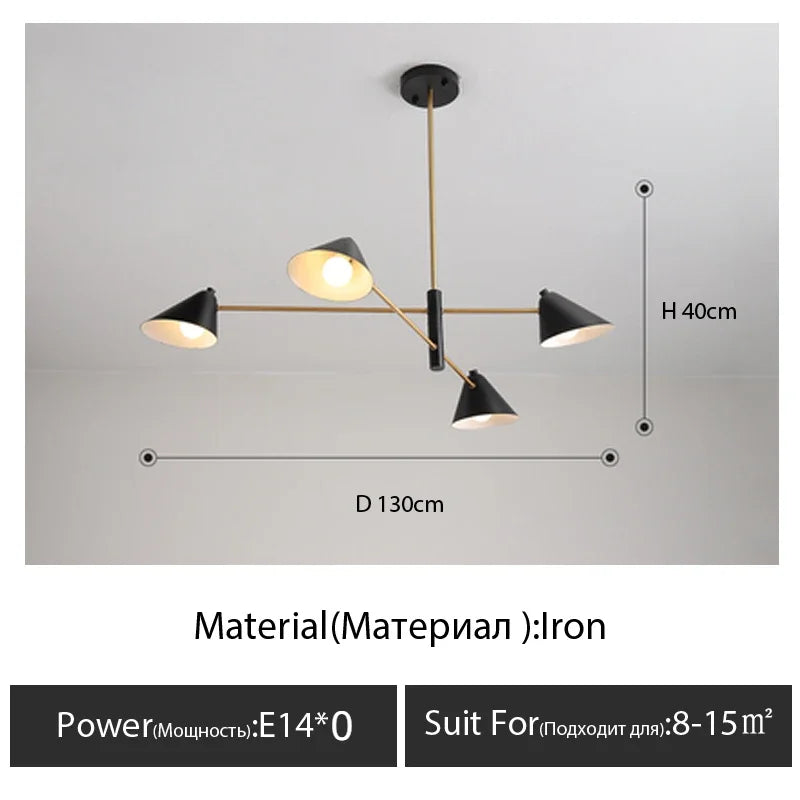 DecorBites™ Cone Pendant Light: Minimalist Art Chandelier for Home Living Dining Room