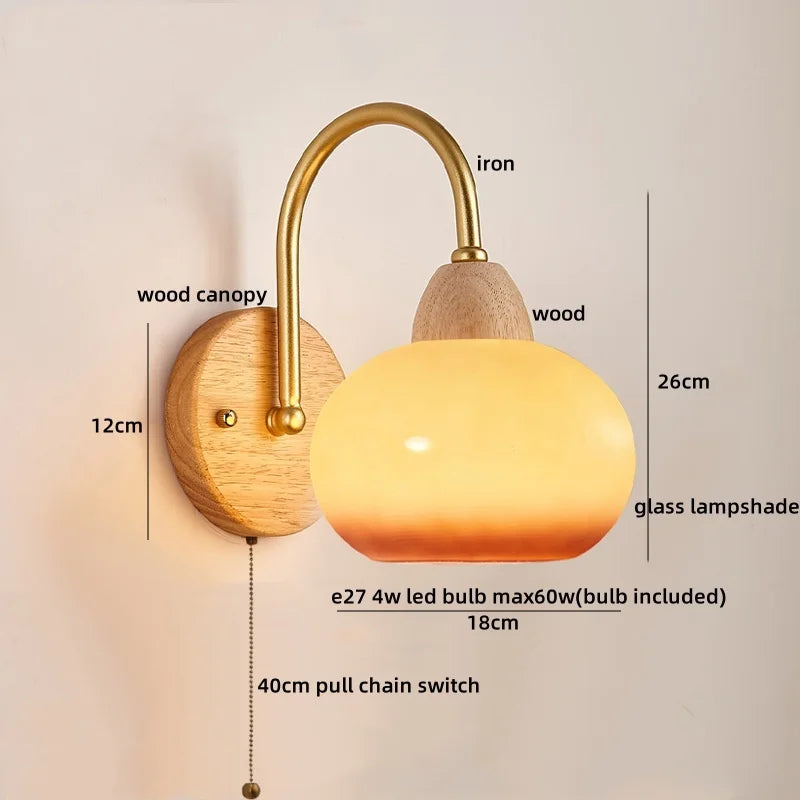 DecorBites™ LED Pull Chain Wall Lights for Bedroom Decor