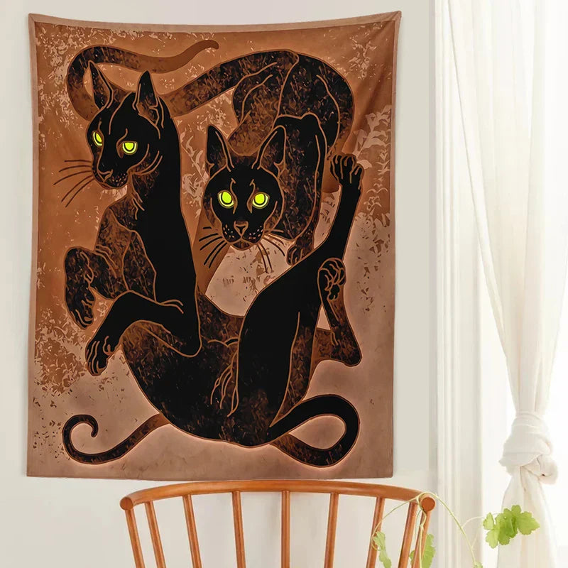 DecorBites™ Cat Witchcraft Tapestry Baphomet Aesthetic Room Decor Hippie Boho Home Mattress