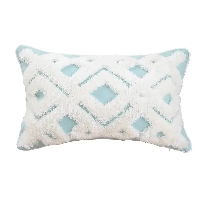 DecorBites™ Geometric Tufted Tassel Cushion Cover Cotton Canvas Fall Pillow Cover