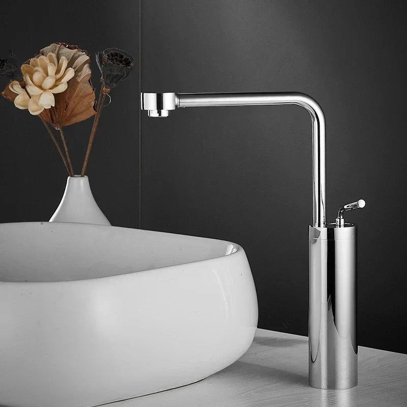 DecorBites™ Brushed Gold Kitchen and Bathroom Faucet Swivel Sink Water Crane, Hot Cold Basin Faucet