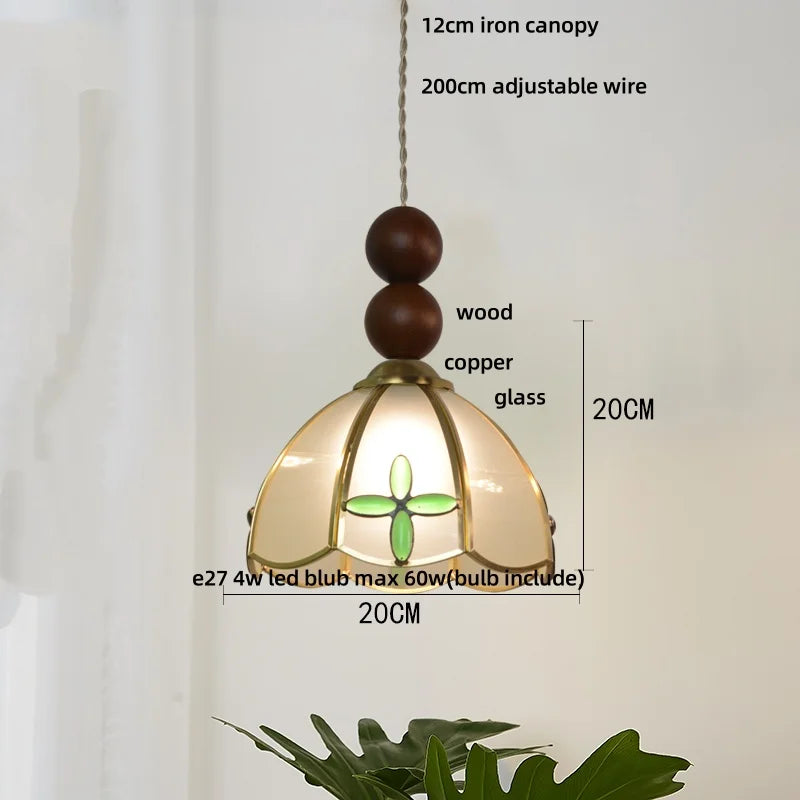 DecorBites™ Blue Glass LED Pendant Light: Modern Nordic Tiffany Hanging Lamp for Bedroom & Dining Room